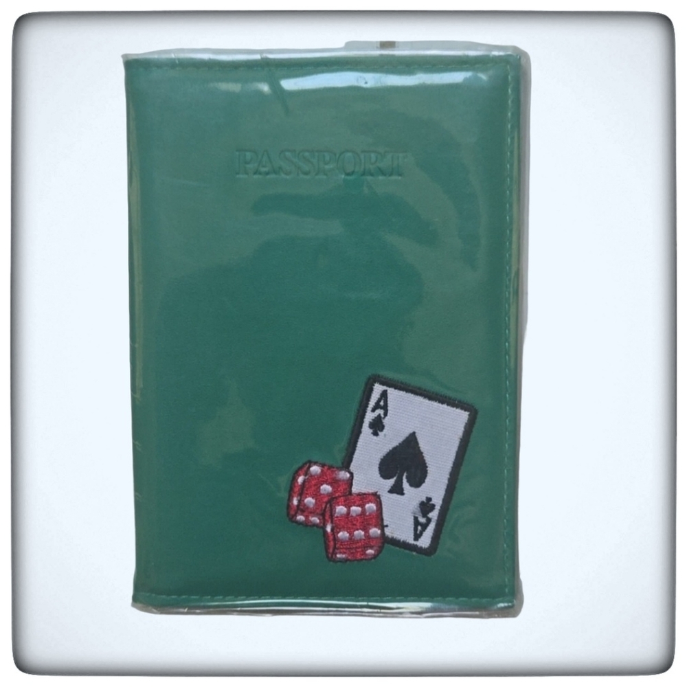 Russ - Passport Holder  with Ace of Spaids and Dice on the Front Cover - New